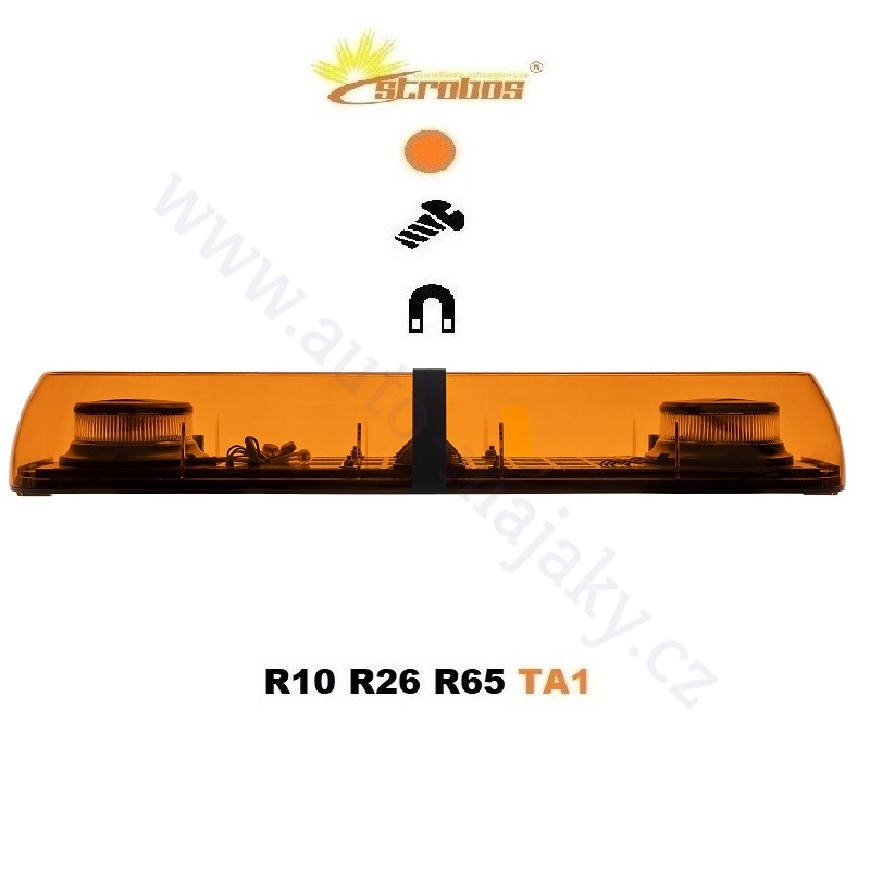 Oranžová LED majáková mini rampa Optima Eco90, délky 60cm, výšky 9cm, 12/24V, R65 od výrobce P.P.H. STROBOS