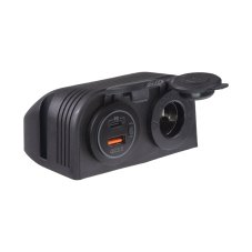 Dvojitá zásuvka s panelom 1x CL + 2x USB nabíjačka vodotesná