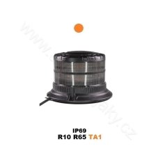 LED maják, 12-24V, 16xLED oranžový, magnet, smoke, ECE R65