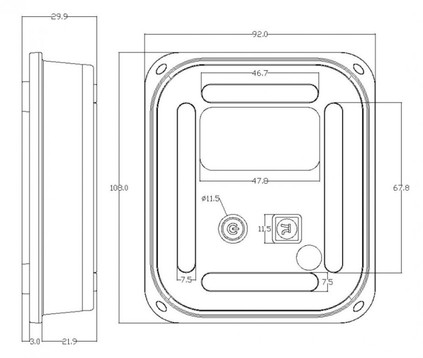 Intelligent LED warning light 16LED, set of 6