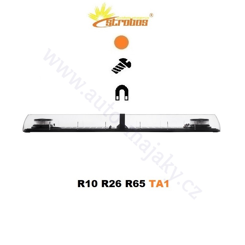 Orange/Clear LED lightbar Optima Eco90, length 90cm, height 9cm, 12/24V, R65 by P.P.H. STROBOS