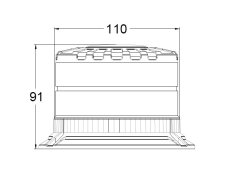 LED beacon, 12-24V, 16xLED orange, fixed mounting, smoke, ECE R65