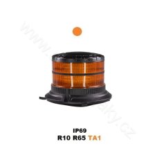 LED maják, 12-24V, 16xLED oranžový, magnet, ECE R65