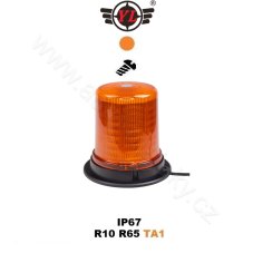 LED maják, 12-24V, 128x1,5W oranžový, pevná montáž, ECE R65