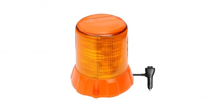 Robustný oranžový LED maják, magnet, oranžový hliník, 96 W, ECE R65