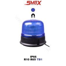 LED maják, 12-24V, 24xLED modrý, magnet, ECE R65