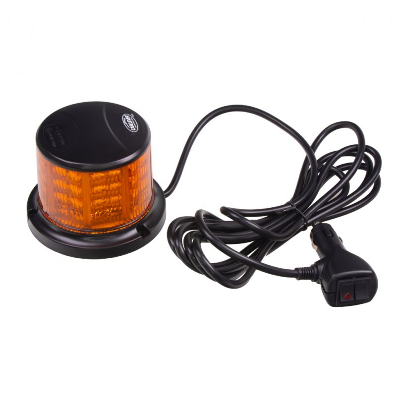 LED beacon, 12-24V, 64x0,5W, orange, magnet, ECE R65 R10
