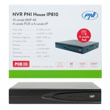 NVR POE PNI House IP810 s 10 kanálmi 4K 8MP, 4 kanálmi POE a 6 kanálmi IP AI funkciami