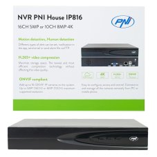 NVR PNI House IP816 so 16 kanálmi IP 5MP alebo 10 kanálmi 8MP 4K