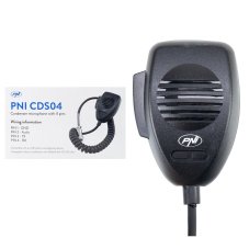 4pinový kondenzátorový mikrofon PNI CDS04 pro rozhlasovou stanici CB
