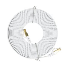 Flat network cable S/STP CAT7, 2 x RJ45, 5m, white