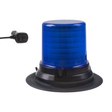 LED maják, 12-48 V, 144 x 1 W modrý, magnet, ECE R65