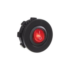 Rocker switch, round, 20A, red with backlight