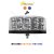 LED maják oranžovo-modrý 12/24V, pevná montáž, 24x LED 3W, R65