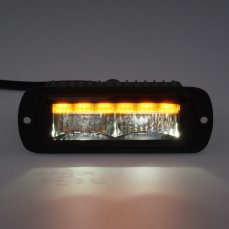 LED rectangular light with amber warning light, ECE R10, R65