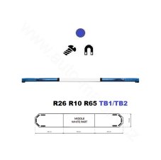 LED majáková rampa Montana 140cm, Modrá, EHK R65