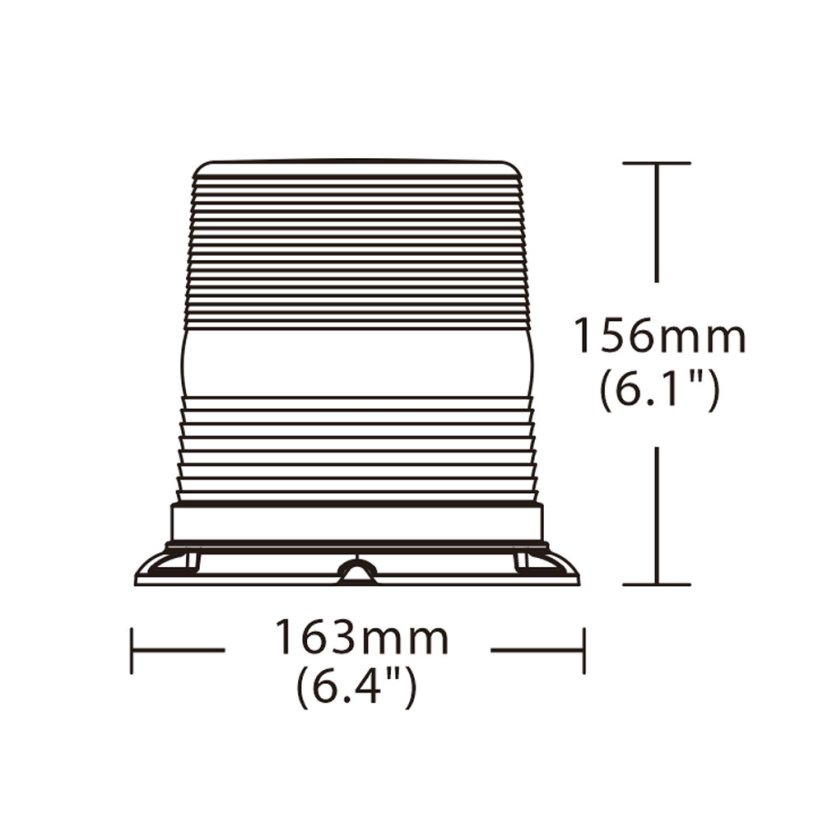 LED beacon, 12-48V, 60xLED orange, fixed mounting, ECE R65