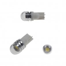 LED T10 white, 12V, 1LED/3SMD with lens