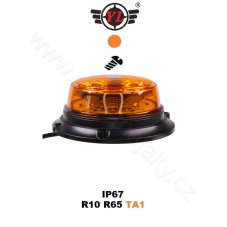 LED maják, 12-24V, 12x1W oranžový, pevná montáž, ECE R65