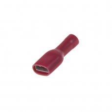 Insulated flat sleeve 6,3 mm red, 100 pcs