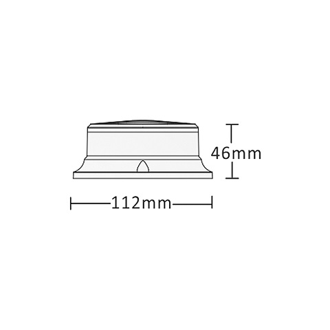 Technical drawing of professional orange LED beacon wl310fix