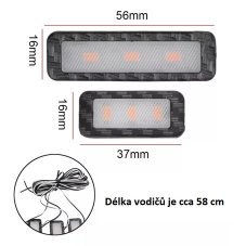 LED osvětlení vnitřní ambientní červené, 12V, 4x světlo
