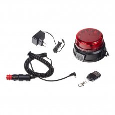 AKU LED maják, 12x3W červený, diaľkové ovládanie, magnet