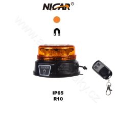 AKU LED maják, 12x3W oranžový, dálkové ovládání, magnet, ECE R10, R65