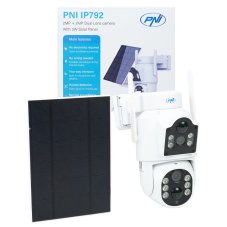 Video monitorovací kamera duální objektiv 2MP + 2MP, solární panel 3W