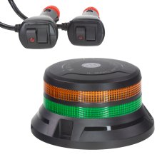 LED maják, 12-24 V, 48xLED zelená/oranžová, magnet, ECE R65