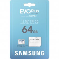 Paměťová karta MicroSDXC 64GB 130M + adaptér, SAMSUNG EVO Plus