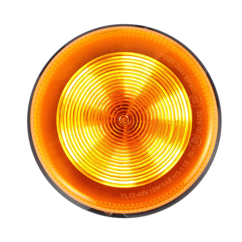 LED maják, 12-48V, 48xLED oranžový, magnet, ECE R65