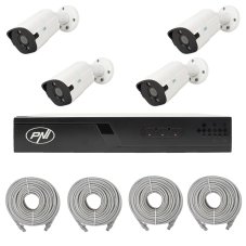 Sada video dohledu NVR POE PNI IP710J, 4 kamery PNI IP818J a 4 kabely UTP CAT6