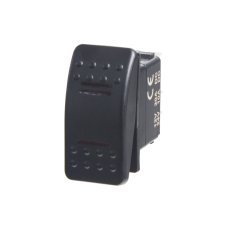 Spínač "ROCKER" kolískový hranatý s červenou LED kontrolkou, pre napájacie napätie 12 V / 20 A - 24 V / 10 A, rozmer otvoru 37x21 mm.