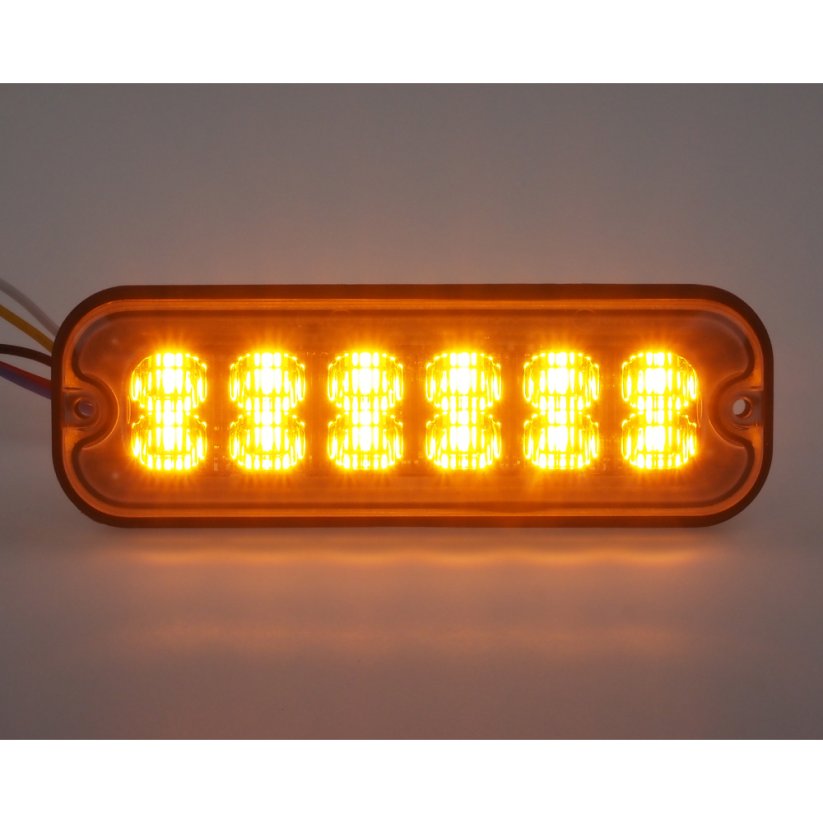 Warning light 12x4W LED, 12-24V, orange, ECE R65