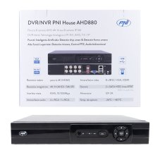 DVR/NVR PNI House AHD880, 8 analógových kanálov 4K-N alebo 8 IP kanálov 5MP, H265+, audio vstup, audio výstup, USB2.0, 2 x SATA max 8TB