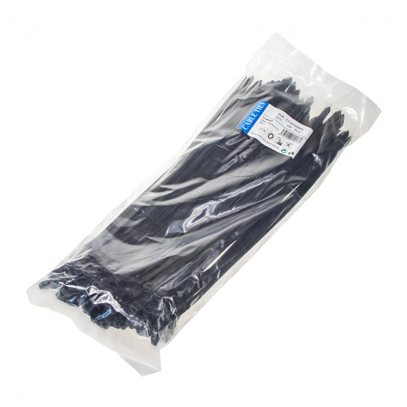 Vázací pásek černý 7,9 x 350 mm, 100 ks