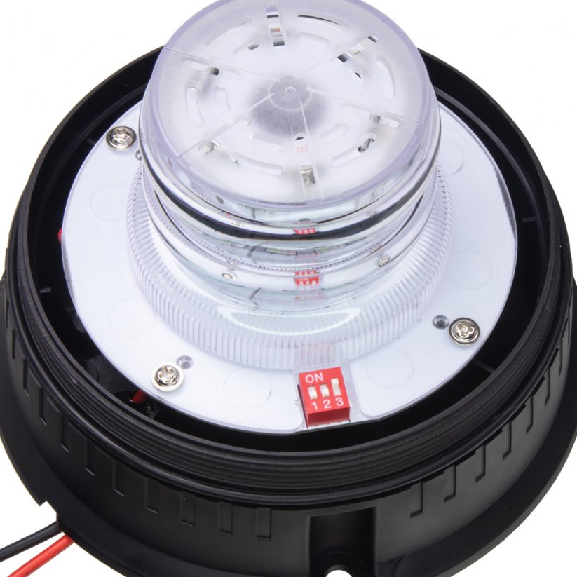 LED beacon, 12-24V, blue-red, fixed mounting, ECE R65