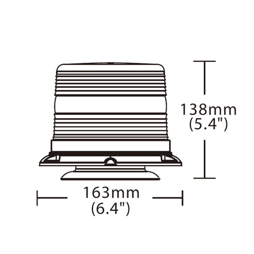 LED beacon, 12-48V, 48xLED orange, magnet, ECE R65