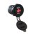 2x USB charger with voltmeter, waterproof panel mount, red