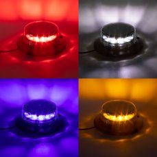 LED maják, 12-24V, 12x3W viacfarebný, magnet