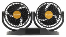 Fan MITCHELL DUO 2x130mm 24V for dashboard with thermometer