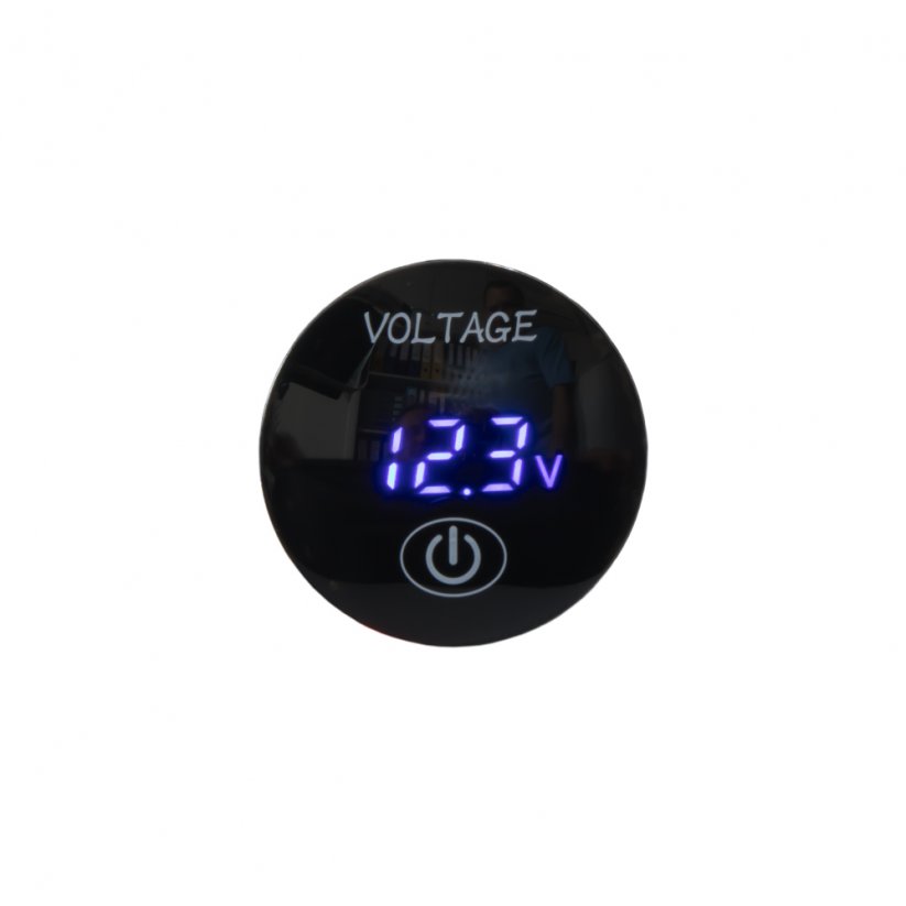 Digitálny voltmeter 5-36V modrý s ukazovateľom stavu batérie
