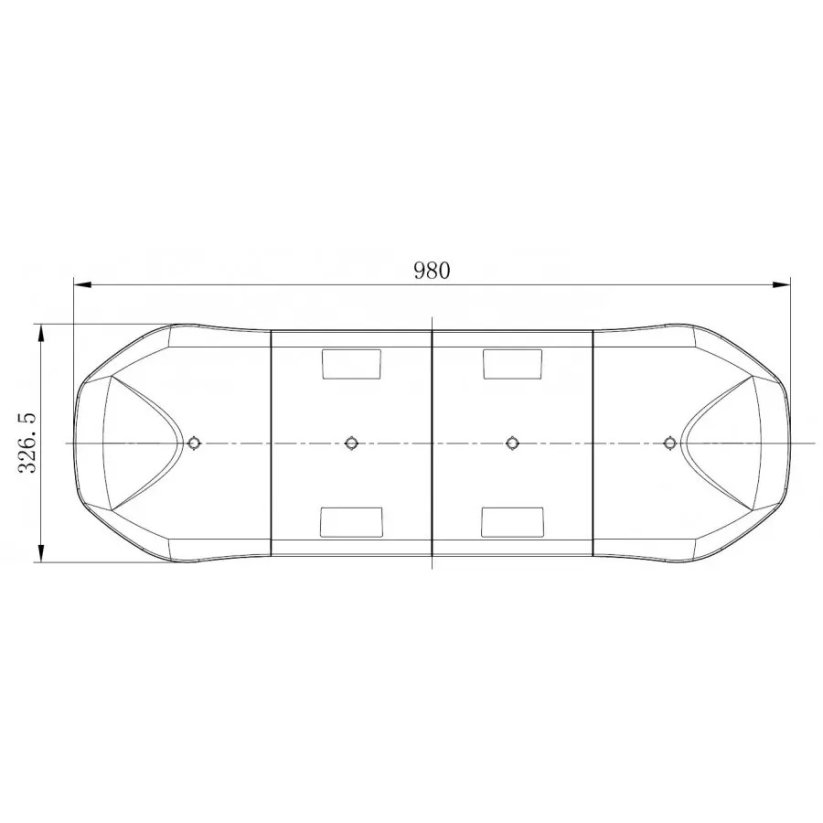 LED ramp 980mm, orange, 12/24V, ECE R65