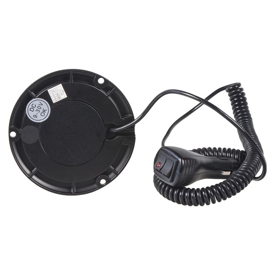 Pohľad na spodnú časť s ovládačom profesionálneho oranžového LED majáku wl310m