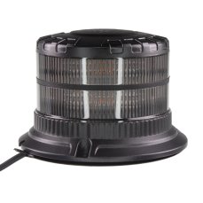 LED maják, 12-24V, 16xLED oranžový, magnet, smoke, ECE R65