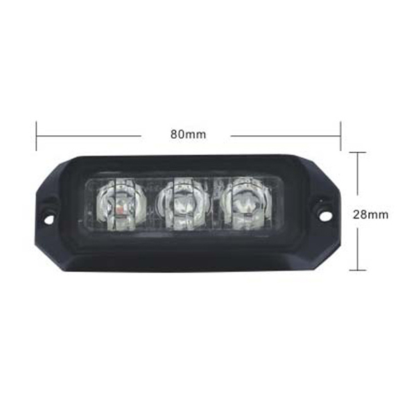 x PREDATOR povrchové výstražné LED světlo, 3x 3 W, 12-24 V, bílé, ECE R10