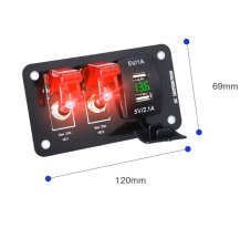 Panel s 2x vypínačom + 2x USB
