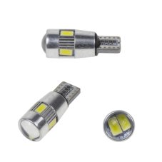 LED T10 bílá, 12V, 6LED/5630SMD s čočkou