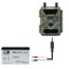 PNI Hunting 400C Game Camera Kit: protective case, security cable, 7.2 Ah battery, and power cable